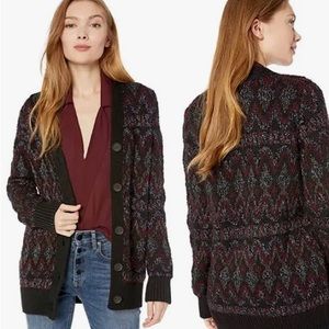 Lucky Brand Metallic Thread Button Up Cardigan Sweater Brand New With Tags